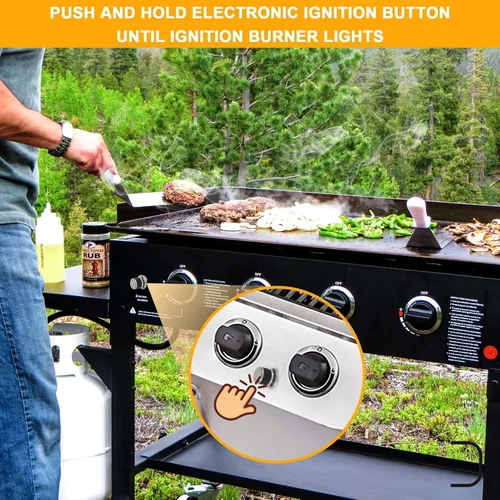 Miniatura 5 de Generador de chispa GasSaf con 3 tomas de corriente, batería AA, tapa plateada, botón táctil, cromado, encendido eléctrico, encendido para parrilla