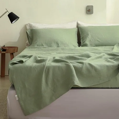 Miniatura 23 de Simple&Opulence - Juego de sábanas de lino 100% lavado, estilo básico, 4 piezas (1 sábana encimera y 1 sábana bajera y 2 fundas de almohada), lino