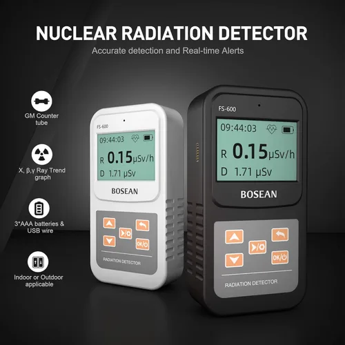 Miniatura 2 de Detector de Radiación Nuclear, Contador Geiger con Sonido de Clic para Rayos Beta Gamma X, Dosímetro Radioactivo de Alarma Portátil para Tratamiento