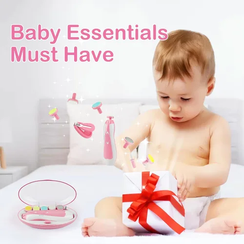 Miniatura 7 de Cortauñas Eléctrico para Bebés Recién Nacidos y Niños Pequeños, Juego Seguro de Cortauñas para Bebés con Luz y 6 Cabezales de Repuesto, Lima de Uñas
