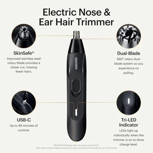 Miniatura 2 de MANSCAPED® The Weed Whacker® 2.0 Cortadora eléctrica de vello nasal y de orejas – Herramienta de precisión de 7,000 RPM con batería recargable, uso
