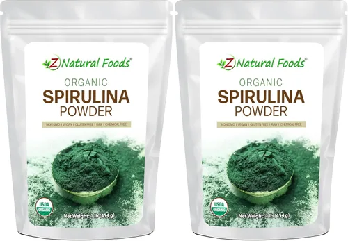 Miniatura 9 de Z Natural Foods Polvo de espirulina orgánica – Espirulina 100% pura, superalimento de algas azul-verdes densas en nutrientes con aminoácidos, 15