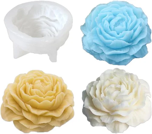 Tone Fun Moldes de silicona para velas de peonía 3D para hacer velas, resina, velas de aromaterapia, jabón de cera hecho a mano, decoración del