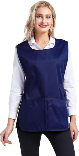 Nanxson Delantal de zapatero unisex con 2 bolsillos profundos, paquete de 2 Smock con lazos laterales para el trabajo de la cocina CF3137
