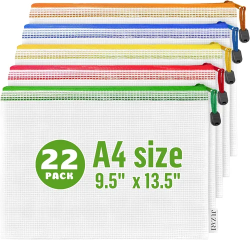 Miniatura 8 de Paquete de 5 bolsas transparentes para proyectos con cremallera B4 (12 x 15 pulgadas), bolsa de almacenamiento para manualidades, punto de cruz