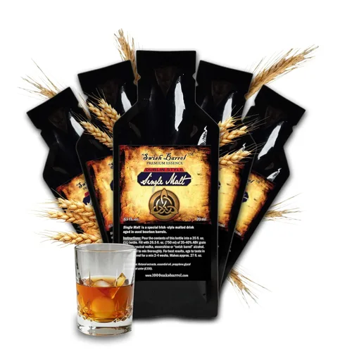 Dublin Style Single Malt Essence Flavoring Paquete de 5 – Kit Bootleg Recambios para Envejecimiento en Barril, Sabores Gourmet para Mezcladores de