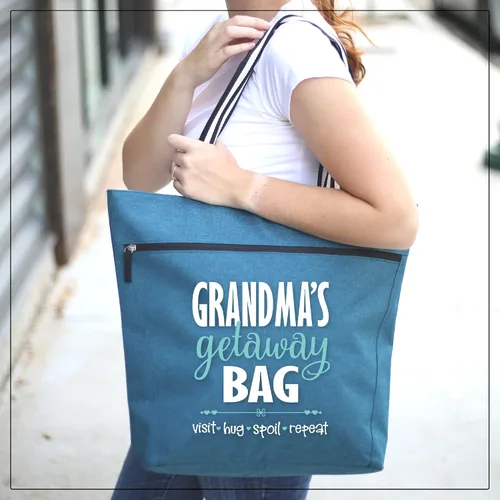 Miniatura 71 de Brooke & Jess Designs Bolso de mano para la abuela – Bolso de lona resistente con cremallera y bolsillo interior para la abuela para uso diario