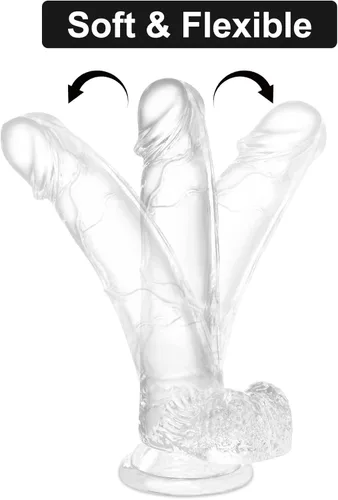 Miniatura 2 de 7.1 Consolador realista de silicona transparente con ventosa para el sexo, material de seguridad humana, adecuado para mujeres/hombres/gay, juguetes