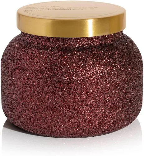 Capri Blue Signature Glam Vela en Frasco - Mezcla de Cera de Soja de Larga Duración - Velas con Purpurina para el Hogar Perfumadas con Aromas
