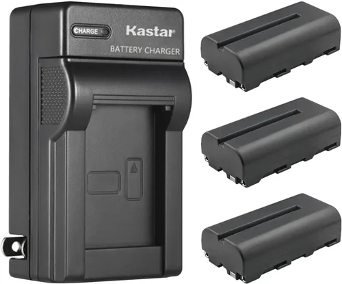 Kastar Paquete de 3 baterías NP-F550 / NP-F570 y cargador de pared CA de repuesto para COB 200d S 200 vatios luz diurna, COB 200x S 200 vatios