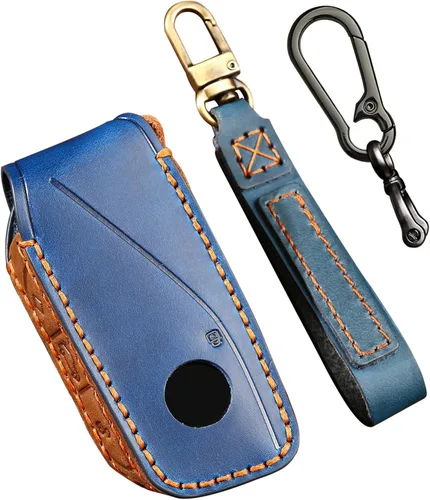 Miniatura 9 de OLLEN Funda para llavero de cuero genuino, compatible con BMW 2023~arriba Nueva Serie 5/7 740i 760i X1 X2 X3 X5 X6 X7 XM IX IX3 I5 I7, etc.