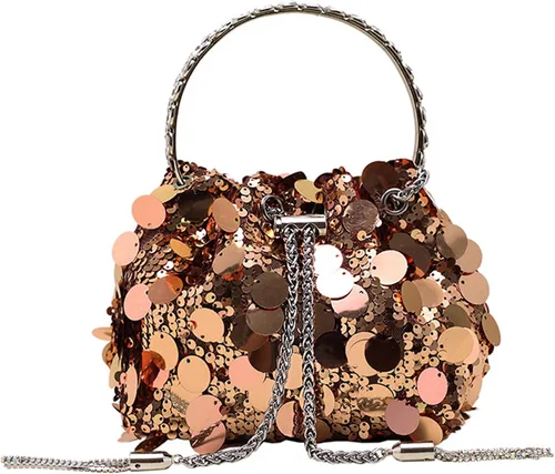 pfoosnd Bolso de mano de noche con lentejuelas brillantes para mujer, bolso cruzado con purpurina para noche, boda, fiesta, baile de graduación