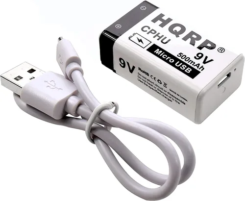 HQRP 9V 400mAh LI-ION 9-Volt Paintball recargable/Radio Control Juguetes/Detector de Metales/Batería Industrial de Alta Capacidad