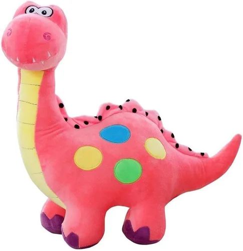 Marsjoy Juguete de peluche de dinosaurio rosa de 14 pulgadas, animal de peluche de dinosaurio, juguete de dinosaurio para bebés, niñas y niños,