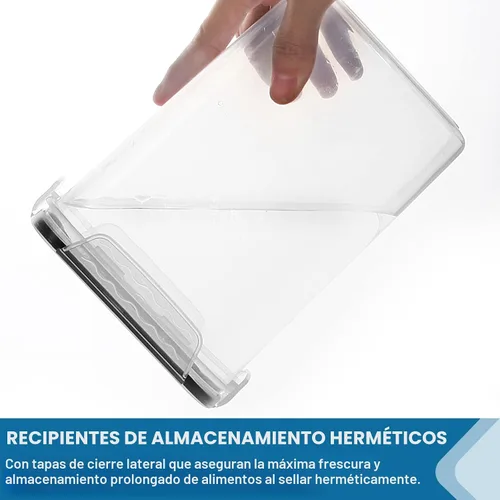 Miniatura 4 de VERONES Recipientes herméticos grandes y altos para almacenamiento de alimentos, paquete de 10 unidades de organización hermética de plástico