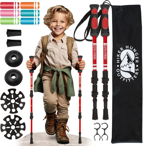 Miniatura 10 de Kids Hiking Poles by USA Brand - Lightweight Collapsible Kids Walking Stick w/Quick Adjustable Flip Locks
