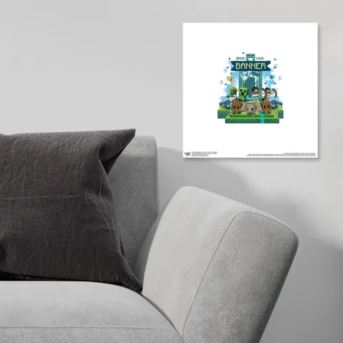 Miniatura 3 de Trends International Gallery Pops Minecraft: Legends - Arte de pared con texto en inglés "Raise Your Banner", versión sin marco, 12 x 12 pulgadas