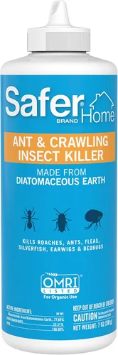 Safer Home Ant & Crawling Insect Killer - Tierra de diatomeas - SH5168-Botella acolchada de 7 onzas para matar insectos - Listado OMRI - Mata