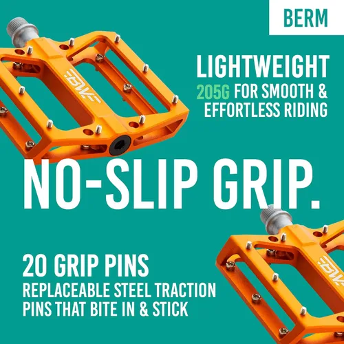Miniatura 6 de Berm Platform Bike Pedales - Pedales planos de aluminio ligero para MTB y BMX