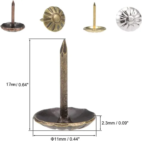 Miniatura 2 de Tachuelas de Tapicería Antiguas 400PCS, Clavos Tachuelas para Muebles, Clavos de Tapicería de 7/16 Pulgadas para Sofá, Silla, Cama y Otros Muebles