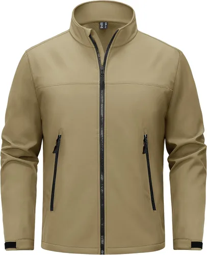 Miniatura 11 de TACVASEN Chaqueta ligera Softshell para hombre, con forro polar, rompevientos, impermeable, para senderismo táctico