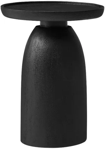 Modway Holloway - Mesa auxiliar de madera maciza de mango en color negro, mesa decorativa de madera contemporánea para sala de estar, soporte