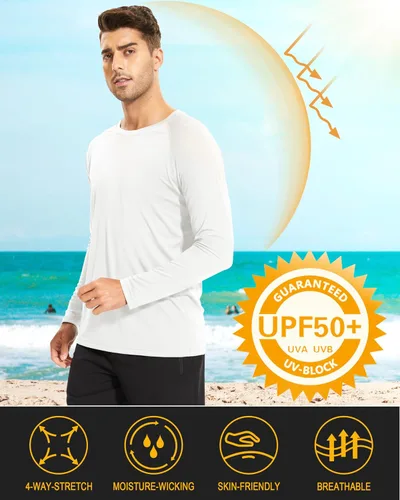 Miniatura 149 de MAGCOMSEN Camisas de manga larga para hombre, protección solar UPF 50+, camisetas atléticas para senderismo, correr, entrenamiento, protección