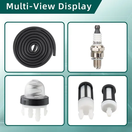 Miniatura 3 de AUTOKAY Filtro de combustible BR600 y tubo de combustible para soplador de hojas Stihl BR600 BR550 BR500 con bujía, reemplazar 4282 007 3600