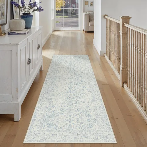 Miniatura 75 de PureCozy Alfombra de área beige de 2 x 3 pulgadas, lavable, vintage, pequeña, para entrada, cocina, suave, retro, floral, de pelo bajo, tapete