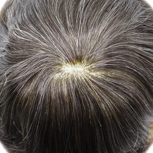 Miniatura 12 de Toupee para hombres nudos blanqueados hombres toupee hairpieces europeo virgen sistema de reemplazo de cabello humano suave encaje francés hombres