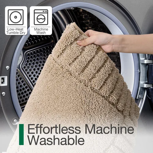 Miniatura 6 de LUMI Alfombras de baño antideslizantes con parte trasera de goma, alfombra de baño de microfibra de felpa extrasuave, absorbente, lavable a máquina