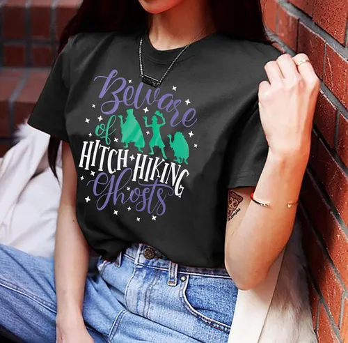Miniatura 2 de Beware of Hitch - Camiseta de manga corta para mujer, diseño de fantasma, para Halloween