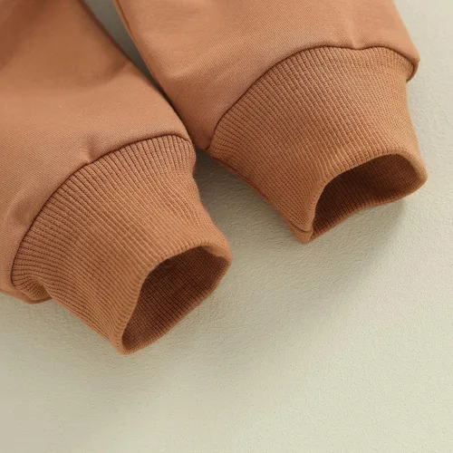 Miniatura 49 de Conjunto de 2 piezas de sudadera con estampado de letras y cuello redondo para bebé niño