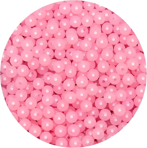 Miniatura 28 de BONNY BOXX 2000 piezas 4 mm cuentas redondas de acrílico de zafiro suave, bolas de plástico de chicle de burbujas, cuentas gruesas de bolas