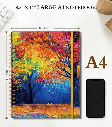 Miniatura 2 de Lined Spiral Notebook Journal 8.5” x 11”, A4 Large Notebooks for Women Men, College Ruled Journal, 100 GSM Paper, Plastic Hardcover Spiral Bound