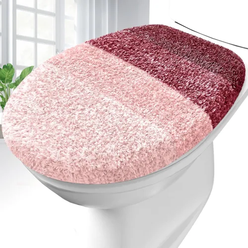 Miniatura 28 de OLANLY Funda de Asiento de Inodoro de Microfibra Suave para Baño, Fundas Lavables a Máquina, 17.5x15 Pulgadas, con Soporte de Goma que se Mantiene