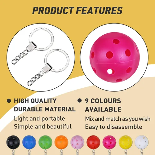 Miniatura 4 de Llaveros de pickleball - Mini adornos para amantes 9-Pack