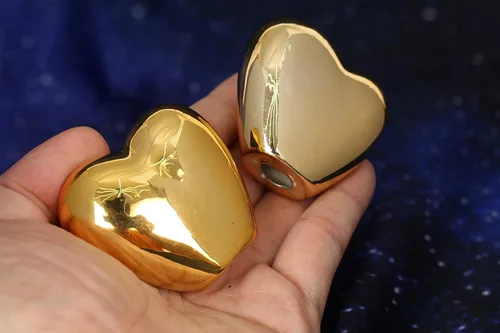Miniatura 4 de 2 piezas de estatuas de animales pequeños de oro, estatua de corazón, decoración de estilo moderno, figuras de animales de cerámica
