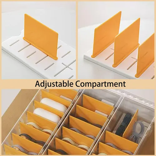 Miniatura 4 de Paquete de 2 cajas organizadoras de cables transparentes con tapa, organizador de almacenamiento de cable de carga de plástico, organizadores