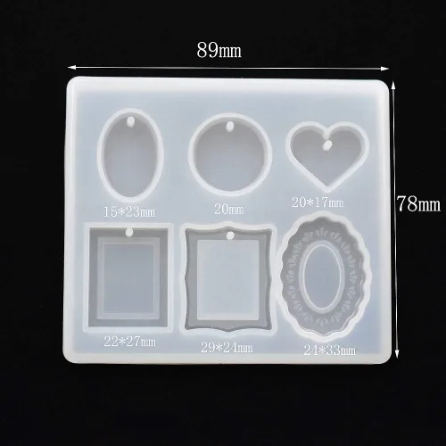 Miniatura 7 de Molde de silicona para formas de joyas para moldear, moldes de resina para aretes de oreja, moldes de resina epoxi (4 unidades)