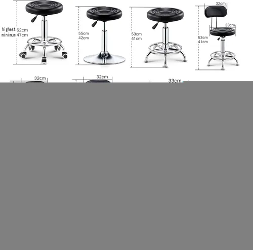 Miniatura 3 de Taburete de bar ajustable giratorio, chasis de acero grande, respaldo moderno para el hogar, taburete redondo de pierna alta, carga de 220.5 lbs