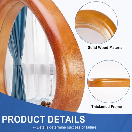 Miniatura 3 de MAGFLERUM Espejo de pared irregular, espejos de madera asimétrica de 15 x 10 pulgadas, espejo de pared pequeño, para colgar vertical y Nogal negro