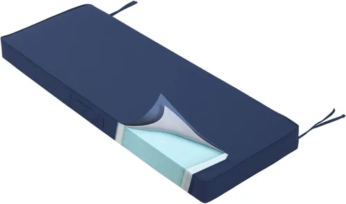 Miniatura 9 de Cojín de banco para exteriores, de espuma viscoelástica, de 4 pulgadas, impermeable, para muebles de patio, porche, columpio con asa y correa