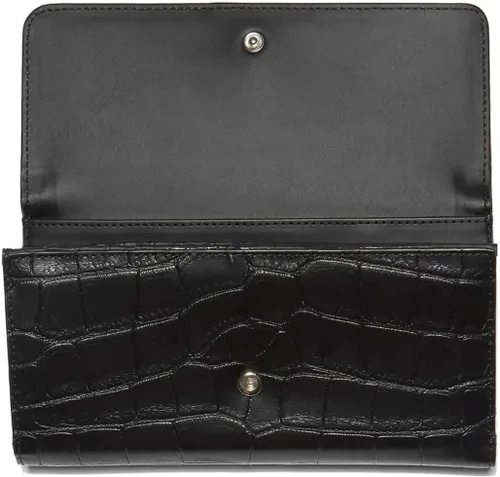 Miniatura 3 de GUESS Anne Marie - Bolso de mano grande con detalle de tachuelas en relieve, diseño de cocodrilo, color negro, Negro -, Tri-fold