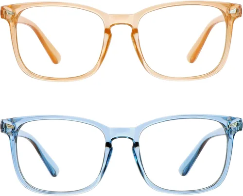 Miniatura 11 de LifeArt 2 pares de anteojos de bloqueo de luz azul con bisagra de resorte, anteojos para computadora, anteojos de juegos, gafas de TV para mujeres
