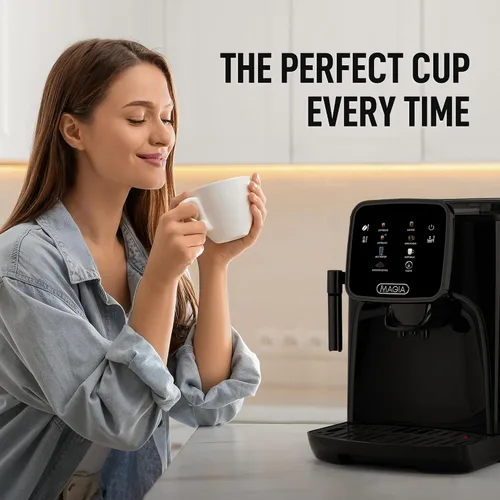 Miniatura 9 de Zulay Kitchen Magia Clasica - Máquina automática de café expreso con molinillo integrado, cafetera de panel táctil, espumador de leche con varita