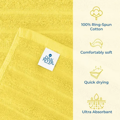 Miniatura 156 de DAN RIVER Paquete de 2 sábanas de baño de 35x70 pulgadas, sábanas de baño jumbo acanaladas para adultos, toallas grandes gruesas y absorbentes