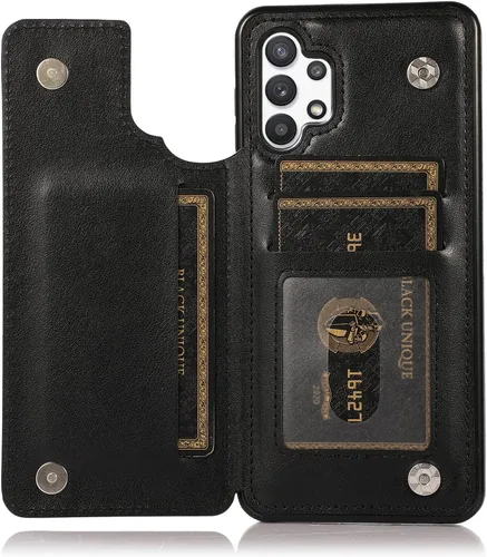 Miniatura 3 de Funda de teléfono para Samsung Galaxy A32 5G de 6.5 pulgadas con protector de pantalla de vidrio templado, tarjetero/tarjetero/cartera, soporte