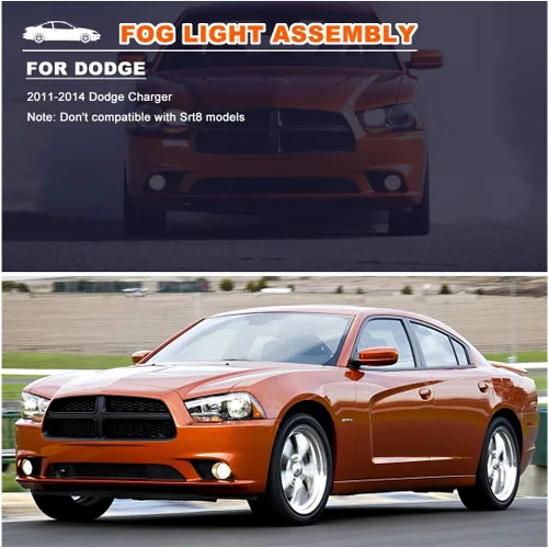 Miniatura 8 de Nixon Offroad Juego de luces antiniebla para Dodge Charger 2011-2014 con bombilla + cubierta de bisel negra + kit de arnés de cableado + interruptor
