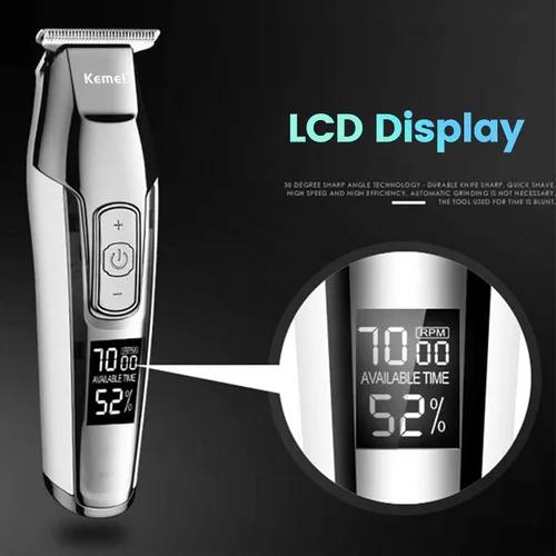 Miniatura 3 de KEMEI KM-5027 - Cortadora de pelo inalámbrica para hombres, recortadora de barba eléctrica profesional, kit de cortes de pelo de peluquería